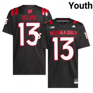 Nebraska Cornhuskers Mekhi Nelson #13 Black Youth Football Gameday Jersey Officially Licensed NCAA 92094699