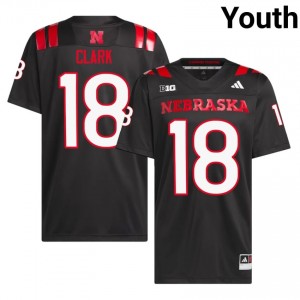 Authentic Stitched Quinn Clark Nebraska Cornhuskers #18 Black Youth High School Football 2026-27 Jersey 79623673