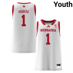 Sam Hoiberg Cornhuskers #1 NCAA Basketball Jersey 2025-26 Youth White Adidas Swingman 67318433