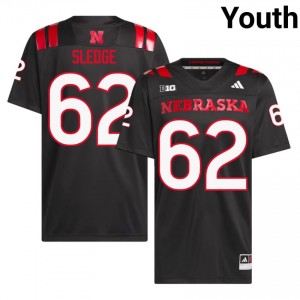 NU Huskers Sam Sledge #62 Black Youth Football Gameday Jersey Officially Licensed NCAA 30701632