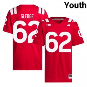 Nebraska Cornhuskers Sam Sledge #62 Scarlet NCAA Jersey - Premium Youth Football 73171913