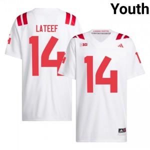 Nebraska Cornhuskers TJ Lateef #14 White NCAA Jersey - Premium Youth Football 68617395