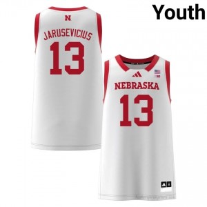 Ugnius Jarusevicius #13 Nebraska Cornhuskers White Youth Basketball College Jersey 2025-2026 Stitched 42737133