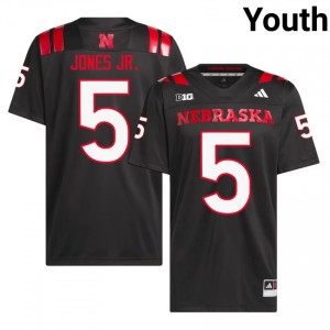 Cornhuskers Anthony Jones Jr. #5 Black NCAA Jersey - Premium Youth Football 98976471