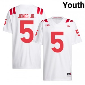 Authentic Stitched Anthony Jones Jr. NU Huskers #5 White Youth High School Football 2026-27 Jersey 30920297