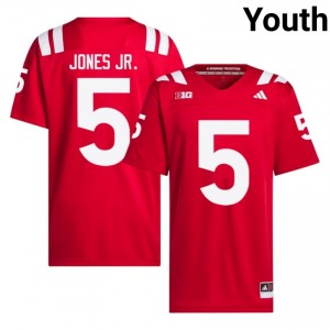 Anthony Jones Jr. #5 Nebraska Huskers Scarlet Youth Football College Jersey 2026-2027 Stitched 45186888