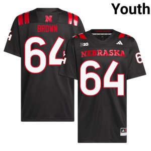 Nebraska Bob Brown #64 Black NCAA Jersey - Premium Youth Football 78317256