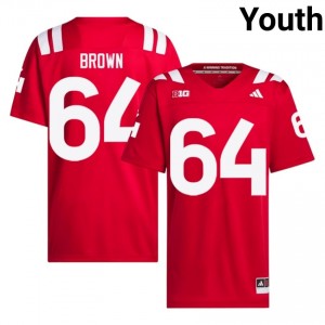 Bob Brown #64 NU Huskers Scarlet Youth Football College Jersey 2026-2027 Stitched 92560616