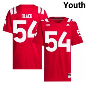Authentic Stitched Brendan Black NU Huskers #54 Scarlet Youth High School Football 2026-27 Jersey 22125569