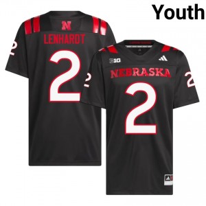 Authentic Stitched Cameron Lenhardt NU Huskers #2 Black Youth High School Football 2026-27 Jersey 81874169