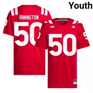 Authentic Stitched Dave Rimington Nebraska #50 Scarlet Youth High School Football 2026-27 Jersey 28899845