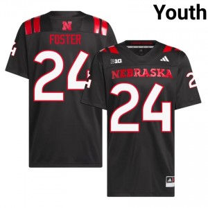 Nebraska Cornhuskers Dexter Foster #24 Black NCAA Jersey - Premium Youth Football 35044534
