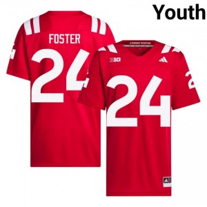 Dexter Foster #24 Nebraska Huskers Scarlet Youth Football College Jersey 2026-2027 Stitched 52094851
