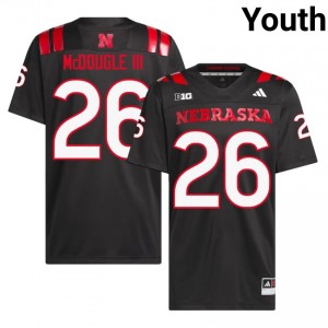 Dwayne McDougle III #26 NU Huskers Black Youth Football College Jersey 2026-2027 Stitched 48694723