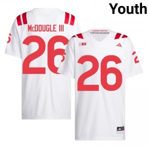 Nebraska Huskers Dwayne McDougle III #26 White Youth Football Gameday Jersey Officially Licensed NCAA 34830200