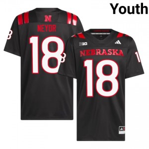 Isaiah Neyor #18 NU Huskers Black Youth Football College Jersey 2026-2027 Stitched 43029895