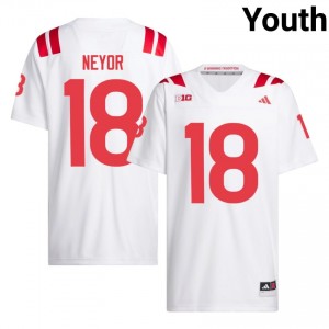 Nebraska Huskers Isaiah Neyor #18 White Youth Football Gameday Jersey Officially Licensed NCAA 24152367