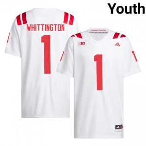 Authentic Stitched Jahsear Whittington Nebraska Cornhuskers #1 White Youth High School Football 2026-27 Jersey 18570246