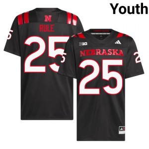 Authentic Stitched Jamal Rule Nebraska Huskers #25 Black Youth High School Football 2026-27 Jersey 88098765