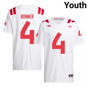 Nebraska Huskers Janiran Bonner #4 White NCAA Jersey - Premium Youth Football 51837953