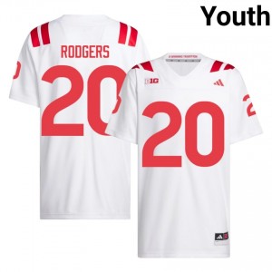Johnny Rodgers #20 NU Huskers White Youth Football College Jersey 2026-2027 Stitched 26856142