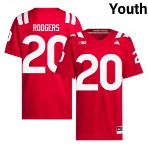 Nebraska Huskers Johnny Rodgers #20 Scarlet Youth Football Gameday Jersey Officially Licensed NCAA 43710458