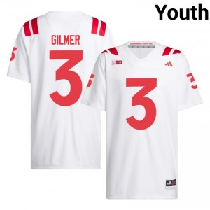 Kwazi Gilmer Nebraska Cornhuskers #3 University Football Jersey 2026-27 Youth White Adidas Swingman 56210466