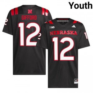 NU Huskers Luke Gifford #12 Black NCAA Jersey - Premium Youth Football 57693402