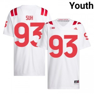 NU Huskers Ndamukong Suh #93 White NCAA Jersey - Premium Youth Football 70102222