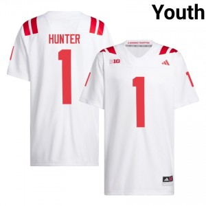 Nebraska Nyziah Hunter #1 White NCAA Jersey - Premium Youth Football 78511309