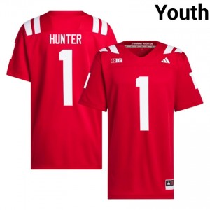 Authentic Stitched Nyziah Hunter Cornhuskers #1 Scarlet Youth High School Football 2026-27 Jersey 33237193