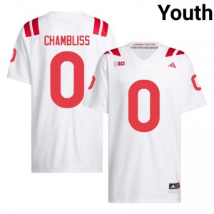Owen Chambliss Cornhuskers #0 University Football Jersey 2026-27 Youth White Adidas Swingman 31088551