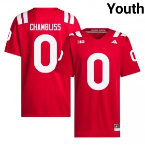 NU Huskers Owen Chambliss #0 Scarlet NCAA Jersey - Premium Youth Football 19028617