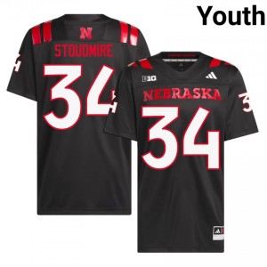 Cornhuskers Owen Stoudmire #34 Black Youth Football Gameday Jersey Officially Licensed NCAA 96200472