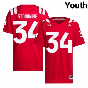 Nebraska Huskers Owen Stoudmire #34 Scarlet NCAA Jersey - Premium Youth Football 26052461