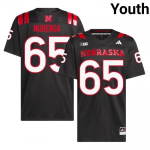 Authentic Stitched Paul Mubenga Nebraska Huskers #65 Black Youth High School Football 2026-27 Jersey 75997497