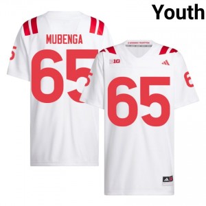 Paul Mubenga #65 Nebraska Cornhuskers White Youth Football College Jersey 2026-2027 Stitched 67925739