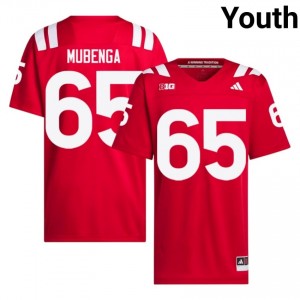Nebraska Paul Mubenga #65 Scarlet Youth Football Gameday Jersey Officially Licensed NCAA 19613410