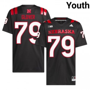 Authentic Stitched Rich Glover Nebraska Cornhuskers #79 Black Youth High School Football 2026-27 Jersey 10361380