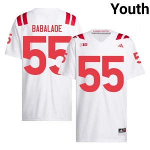 Authentic Stitched Tree Babalade Nebraska #55 White Youth High School Football 2026-27 Jersey 45697406