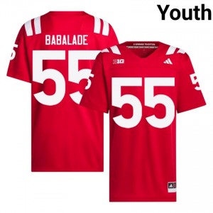 Tree Babalade #55 Cornhuskers Scarlet Youth Football College Jersey 2026-2027 Stitched 21416455