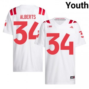 Trev Alberts Nebraska Huskers #34 University Football Jersey 2026-27 Youth White Adidas Swingman 74304574
