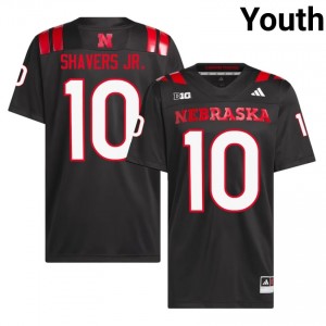 Authentic Stitched Vincent Shavers Jr. Nebraska #10 Black Youth High School Football 2026-27 Jersey 72152519