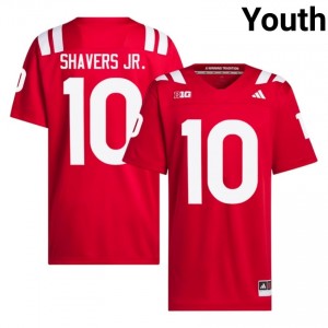 NU Huskers Vincent Shavers Jr. #10 Scarlet Youth Football Gameday Jersey Officially Licensed NCAA 38714048