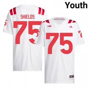 Nebraska Cornhuskers Will Shields #75 White Youth Football Gameday Jersey Officially Licensed NCAA 15677116