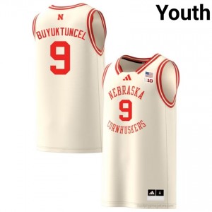 Berke Buyuktuncel #9 Nebraska Cornhuskers Cream Youth Basketball College Jersey 2025-2026 Stitched 70879223