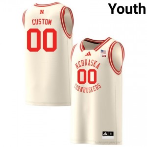 Custom #00 Cornhuskers Cream Youth Basketball NCAA Jersey 2025-2026 Stitched 43289972