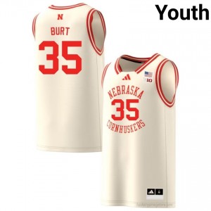 Henry Burt #35 NU Huskers Cream Youth Basketball Player Jersey 2025-2026 Stitched 31258699