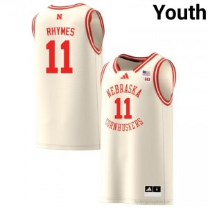 Nebraska Cornhuskers Quentin Rhymes #11 Cream College Jersey - Premium Youth Basketball 19366622