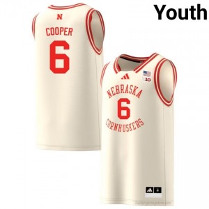 Huskers Will Cooper #6 Cream University Jersey - Premium Youth Basketball 86302286